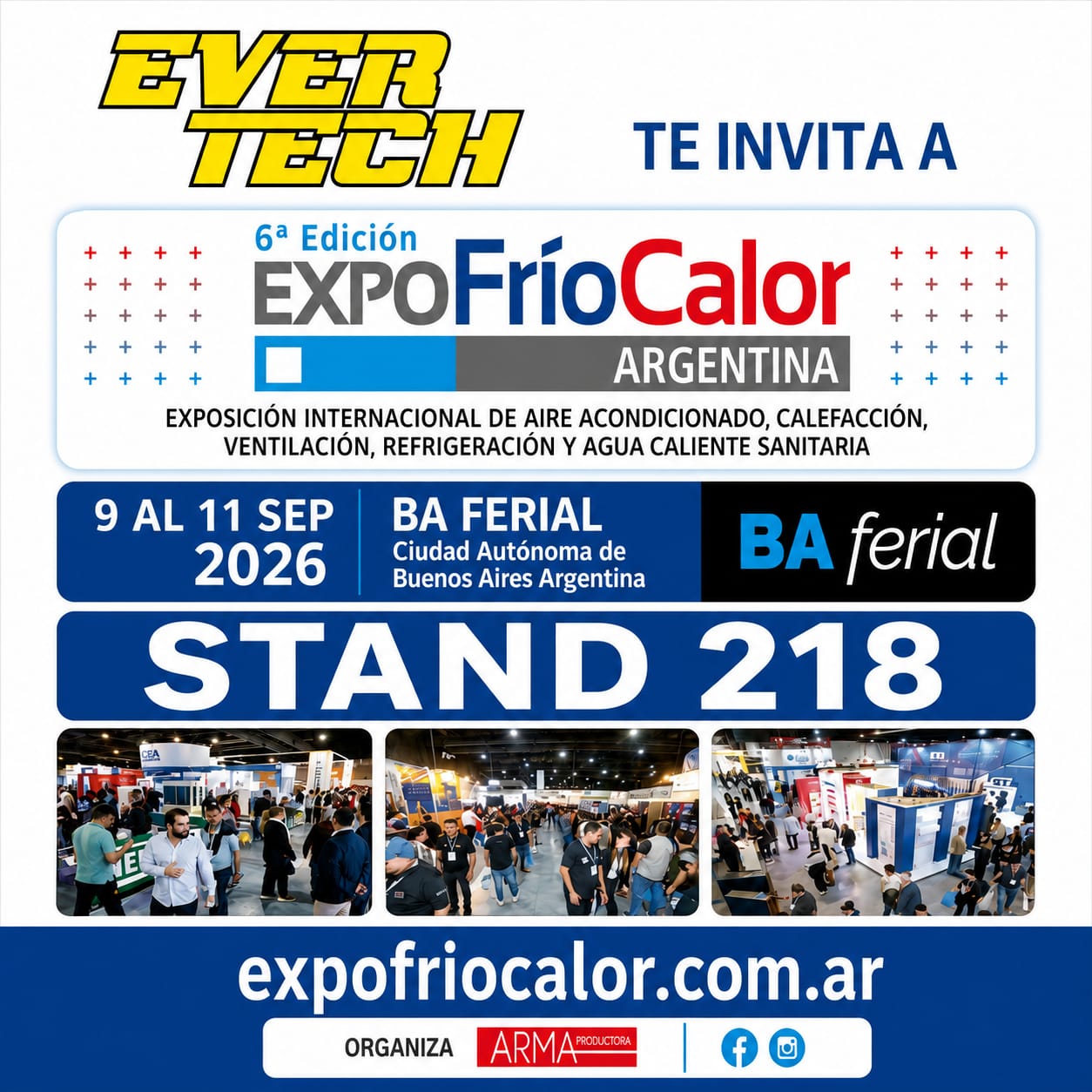 Evertech te invita a Expo Frío Calor Argentina 2026 — 9 al 11 de septiembre, BA Ferial, stand 218