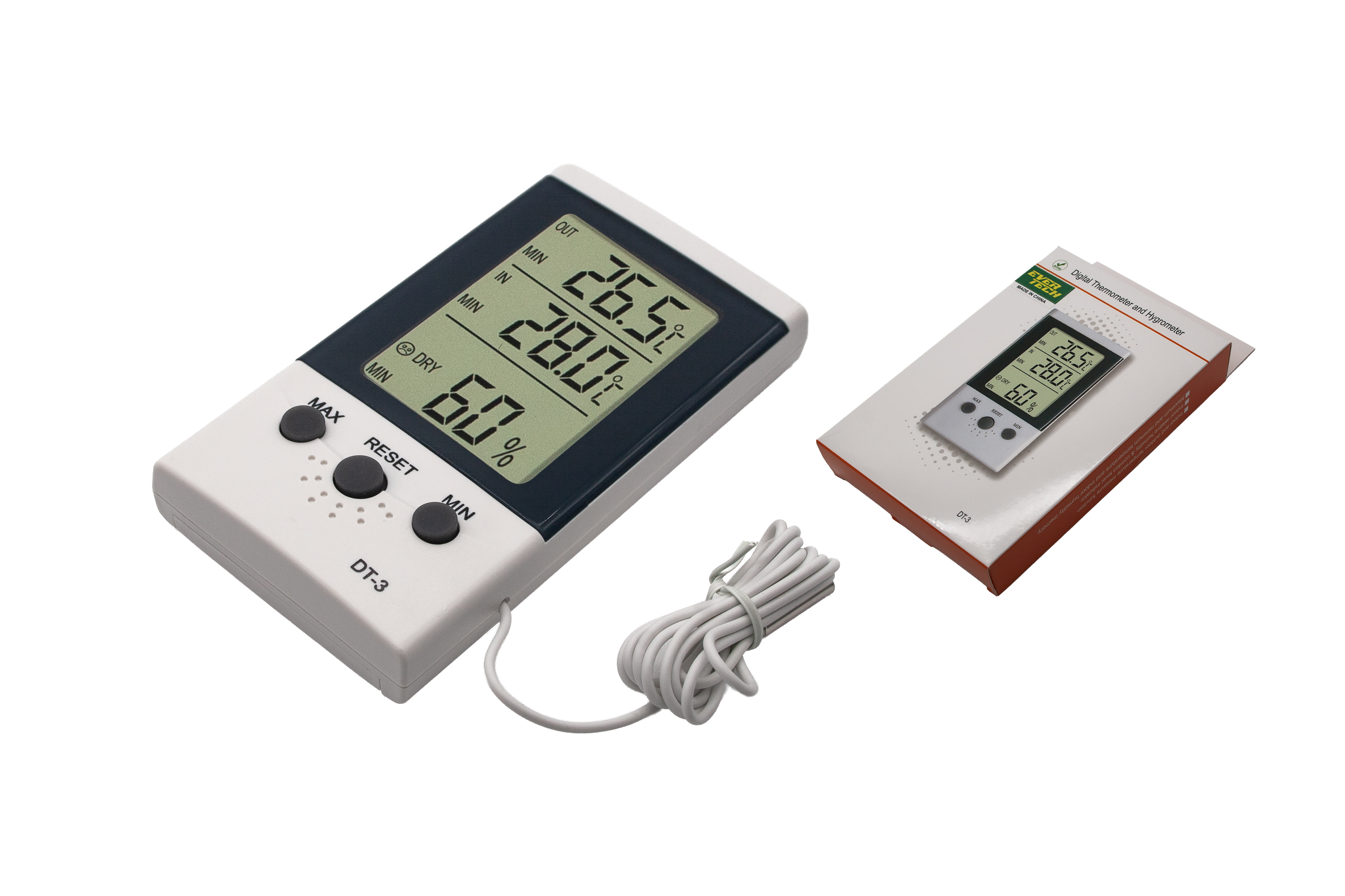 TERMOMETRO + HUMIDISTATO EVERTECH DT3